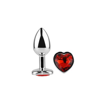 Anal Plug Heart Love Metal small Red