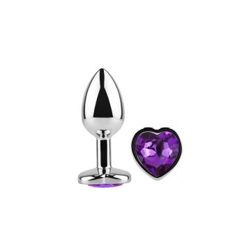 Anal Plug Heart Love Metal small Purple