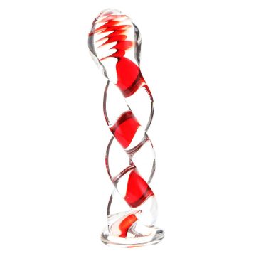 Glass Dildo Ruby Swirl