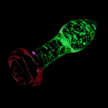 Glass Anal Plug Glow in the dark  Phantom Rose
