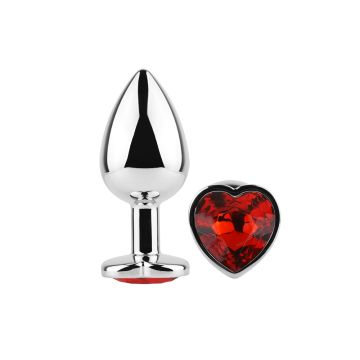 Anal Plug Heart Love Metal Large Red