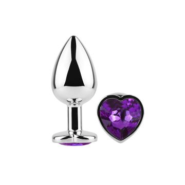 Anal Plug Heart Love Metal Large Purple
