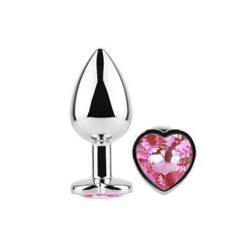 Anal Plug Heart Love Metal Large Pink
