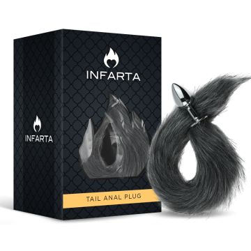 Anal Plug Tail Metal Small Black